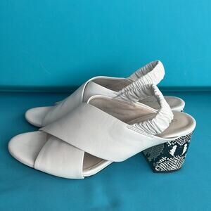Cole Haan Grand Series Anastasia City White Criss Cross Snake Skin Heels 8B